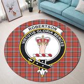 Robertson Weathered Tartan Crest Round Rug