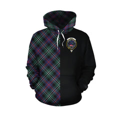 Rose Hunting Modern Tartan Hoodie Half of Me - Cross Style