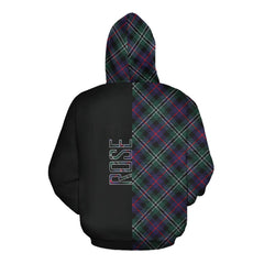 Rose Hunting Modern Tartan Hoodie Half of Me - Cross Style