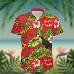 Ross Tartan Hawaiian Shirt Hibiscus, Coconut, Parrot, Pineapple - Tropical Garden Shirt