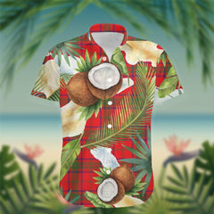 Ross Tartan Hawaiian Shirt Hibiscus, Coconut, Parrot, Pineapple - Tropical Garden Shirt