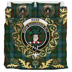 Hunting 01 Tartan Crest Bedding Set - Golden Thistle Style