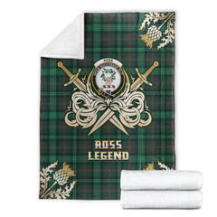 Ross Hunting Modern Tartan Gold Courage Symbol Blanket