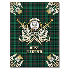 Ross Hunting Modern Tartan Gold Courage Symbol Blanket