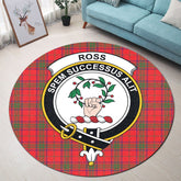 Ross Modern Tartan Crest Round Rug