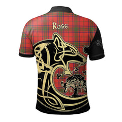 Ross Modern Tartan Polo Shirt Viking Wolf