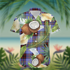 Rutherford Tartan Hawaiian Shirt Hibiscus, Coconut, Parrot, Pineapple - Tropical Garden Shirt