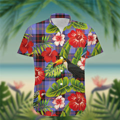 Rutherford Tartan Hawaiian Shirt Hibiscus, Coconut, Parrot, Pineapple - Tropical Garden Shirt