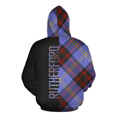 Rutherford Tartan Hoodie Half of Me - Cross Style