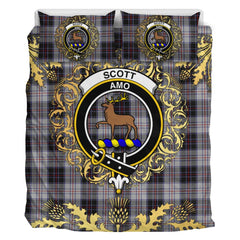 Scott 02 Tartan Crest Bedding Set - Golden Thistle Style