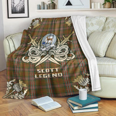 Scott Brown Modern Tartan Gold Courage Symbol Blanket