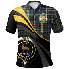 Scott Green Modern Tartan Polo Shirt - Royal Coat Of Arms Style