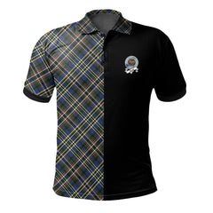 Scott Green Modern Tartan Polo Shirt Half of Me - Cross Style