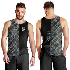 Scott Green Modern Tartan Crest Men's Tank Top - Cross Style