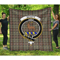 Scott Green Weathered Tartan Crest Quilt