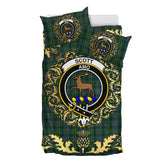 Scott Hunting 02 Tartan Crest Bedding Set - Golden Thistle Style
