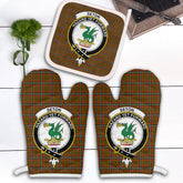 Seton Hunting Modern Tartan Crest Oven Mitt And Pot Holder (2 Oven Mitts + 1 Pot Holder)