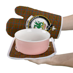 Seton Hunting Modern Tartan Crest Oven Mitt And Pot Holder (2 Oven Mitts + 1 Pot Holder)