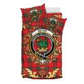 Seton Modern Tartan Crest Bedding Set - Golden Thistle Style