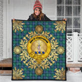 Shaw Ancient Tartan Crest Premium Quilt - Gold Thistle Style