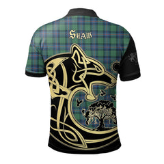 Shaw Ancient Tartan Polo Shirt Viking Wolf