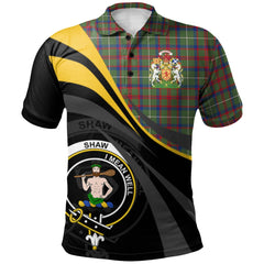 Shaw Green Modern Tartan Polo Shirt - Royal Coat Of Arms Style