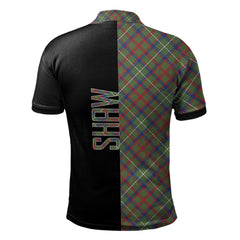 Shaw Green Modern Tartan Polo Shirt Half of Me - Cross Style