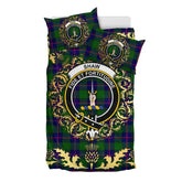 Shaw Modern Tartan Crest Bedding Set - Golden Thistle Style