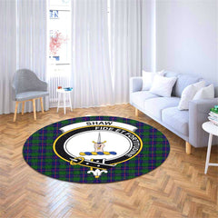 Shaw Modern Tartan Crest Round Rug