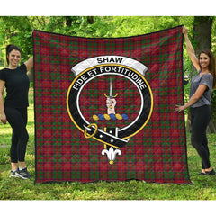 Shaw of Tordarroch Red Dress Tartan Crest Quilt