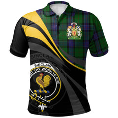 Sinclair Hunting 02 Tartan Polo Shirt - Royal Coat Of Arms Style