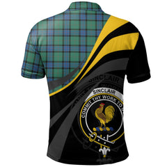 Sinclair Hunting Ancient Tartan Polo Shirt - Royal Coat Of Arms Style