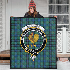 Sinclair Hunting Ancient Tartan Crest Quilt