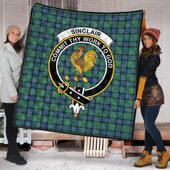 Sinclair Hunting Ancient Tartan Crest Quilt