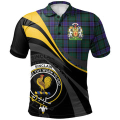 Sinclair Hunting Modern Tartan Polo Shirt - Royal Coat Of Arms Style