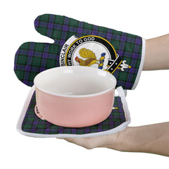 Sinclair Hunting Modern Tartan Crest Oven Mitt And Pot Holder (2 Oven Mitts + 1 Pot Holder)