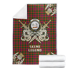 Skene Modern Tartan Gold Courage Symbol Blanket