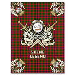 Skene Modern Tartan Gold Courage Symbol Blanket