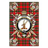 Spens Modern Tartan Crest Black Garden Flag - Gold Thistle Style