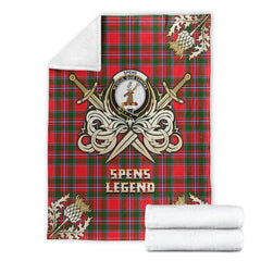 Spens Modern Tartan Gold Courage Symbol Blanket