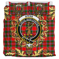 Spens Modern Tartan Crest Bedding Set - Golden Thistle Style