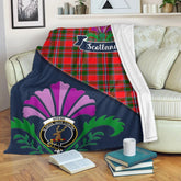 Spens (or Spence) Tartan Crest Premium Blanket - Thistle Style