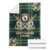 Spottiswood Tartan Gold Courage Symbol Blanket