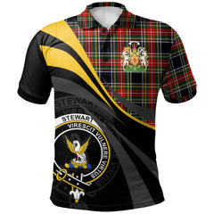 Stewart Black 01 Tartan Polo Shirt - Royal Coat Of Arms Style