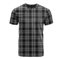 Stewart Black and White Tartan T-Shirt