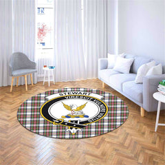 Stewart Dress Modern Tartan Crest Round Rug
