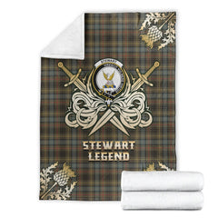 Stewart Hunting Weathered Tartan Gold Courage Symbol Blanket