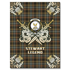 Stewart Hunting Weathered Tartan Gold Courage Symbol Blanket