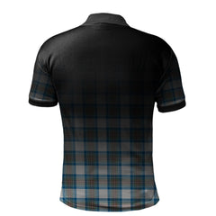 Stewart Muted Blue Tartan Polo Shirt - Alba Celtic Style