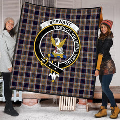Stewart Navy Tartan Crest Quilt